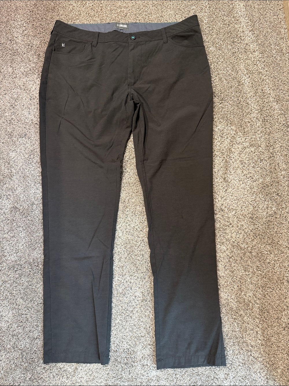 Linksoul Men's Grey Golf Chinos - Straight Fit